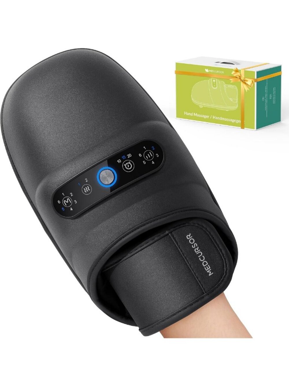 Rechargeable Hand Massager with Heat & Compression for Carpal Tunnel Relief